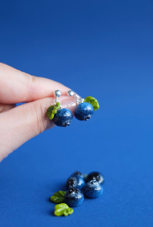 Blueberry glass stud earrings