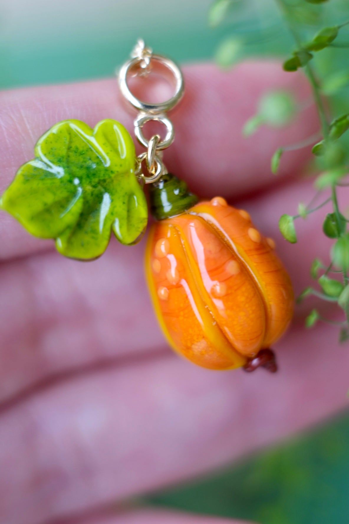 Murano glass pumpkin pendants
