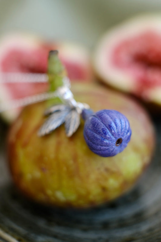 Fig fruit murano glass pendant
