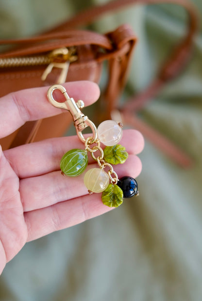 Gooseberry and currant murano glass bag charm