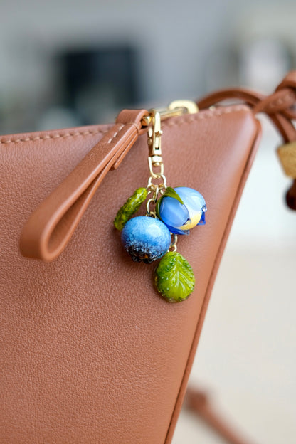 Murano glass blueberry bag charm (Small)
