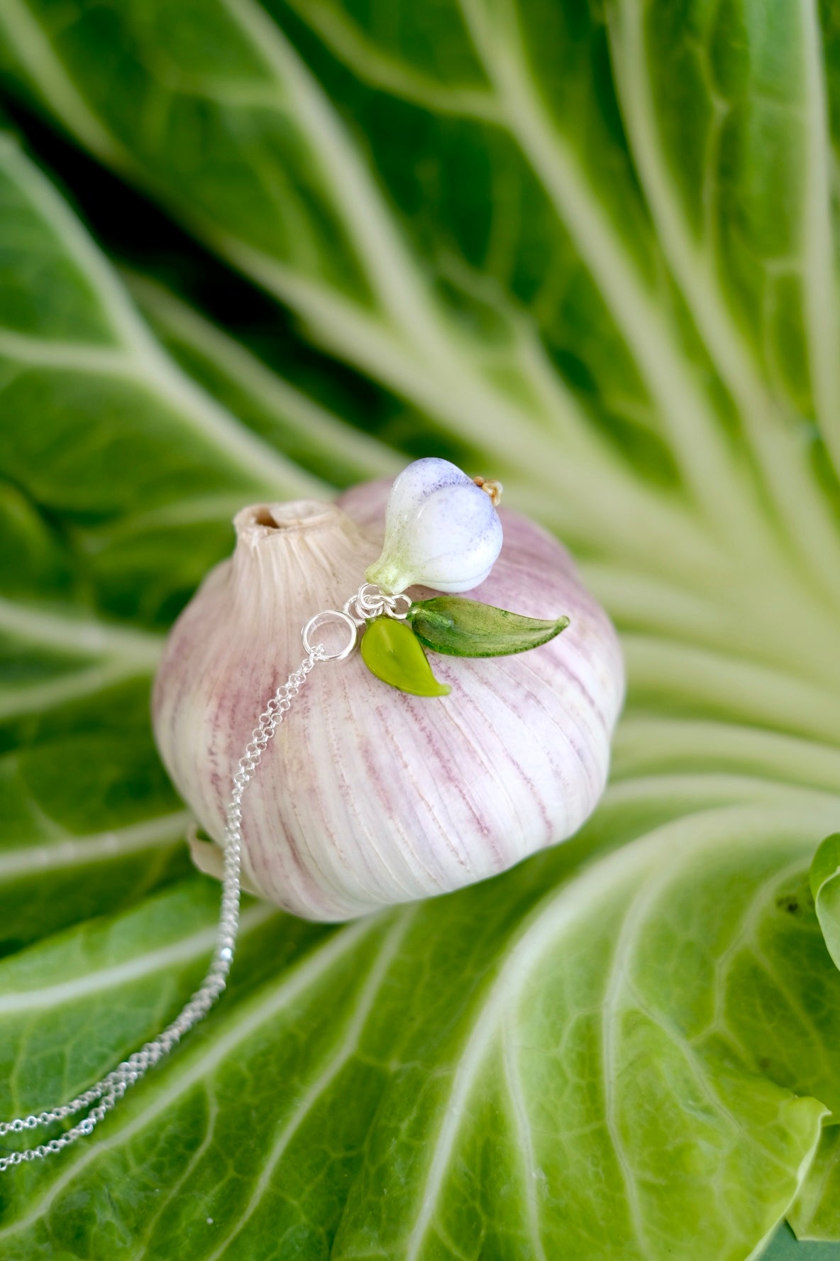 Garlic murano glass pendant
