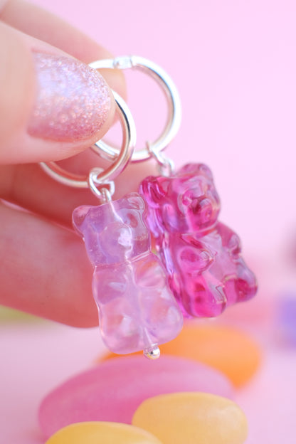 Gummy bear glass *GOLD* hoop earrings