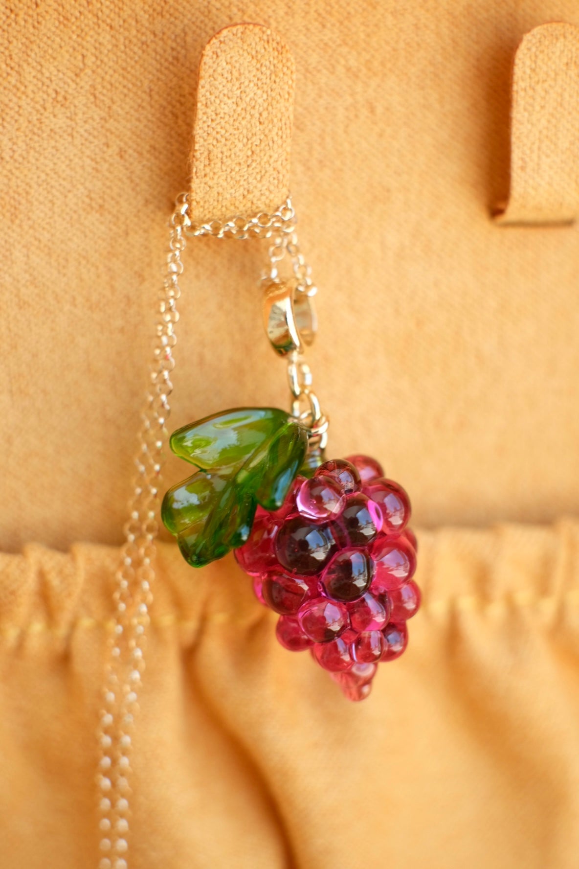 Purple grape murano glass pendant