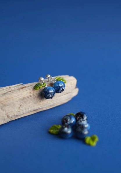 Blueberry glass stud earrings