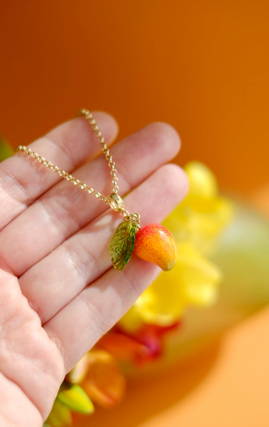 Murano glass lampwork mango pendant