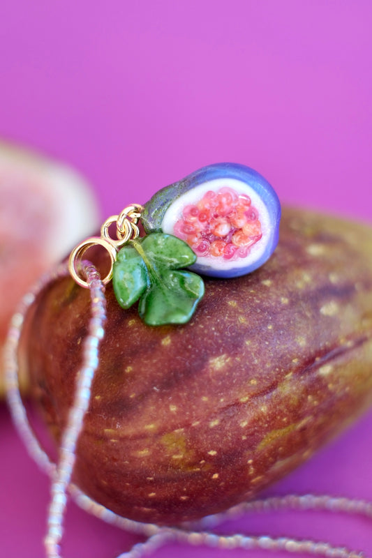 Fig fruit murano glass pendant