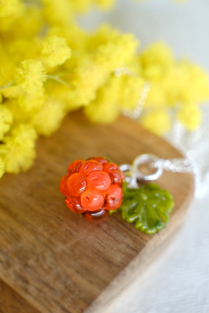 Murano glass cloudberry pendant