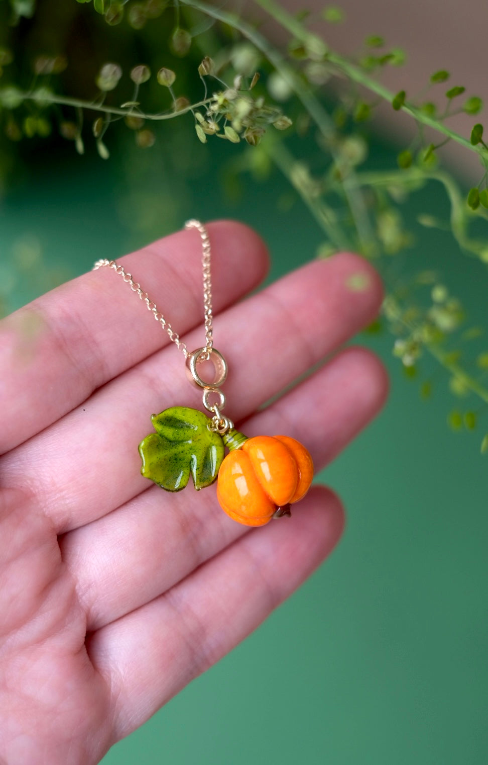 Murano glass pumpkin pendant