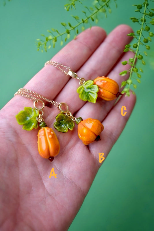 Murano glass pumpkin pendants