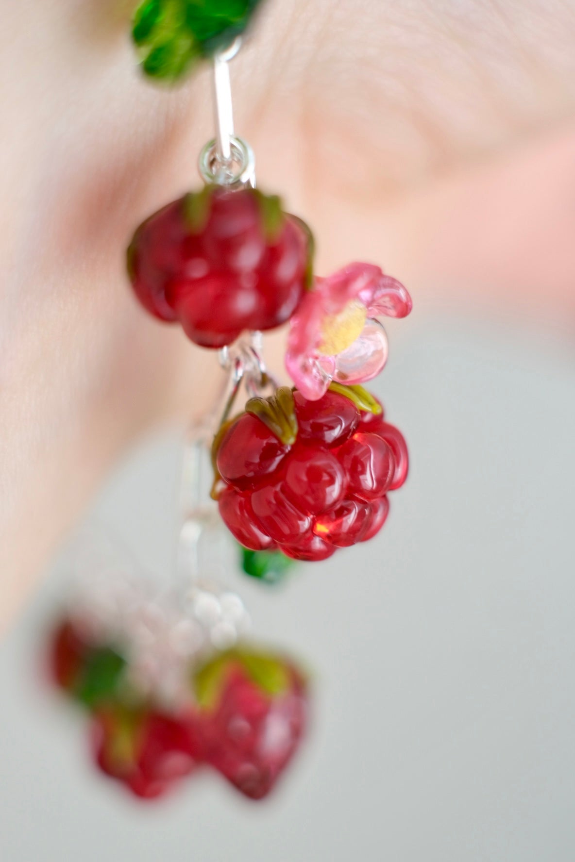 Murano glass mixed berry bracelet - 19 cm