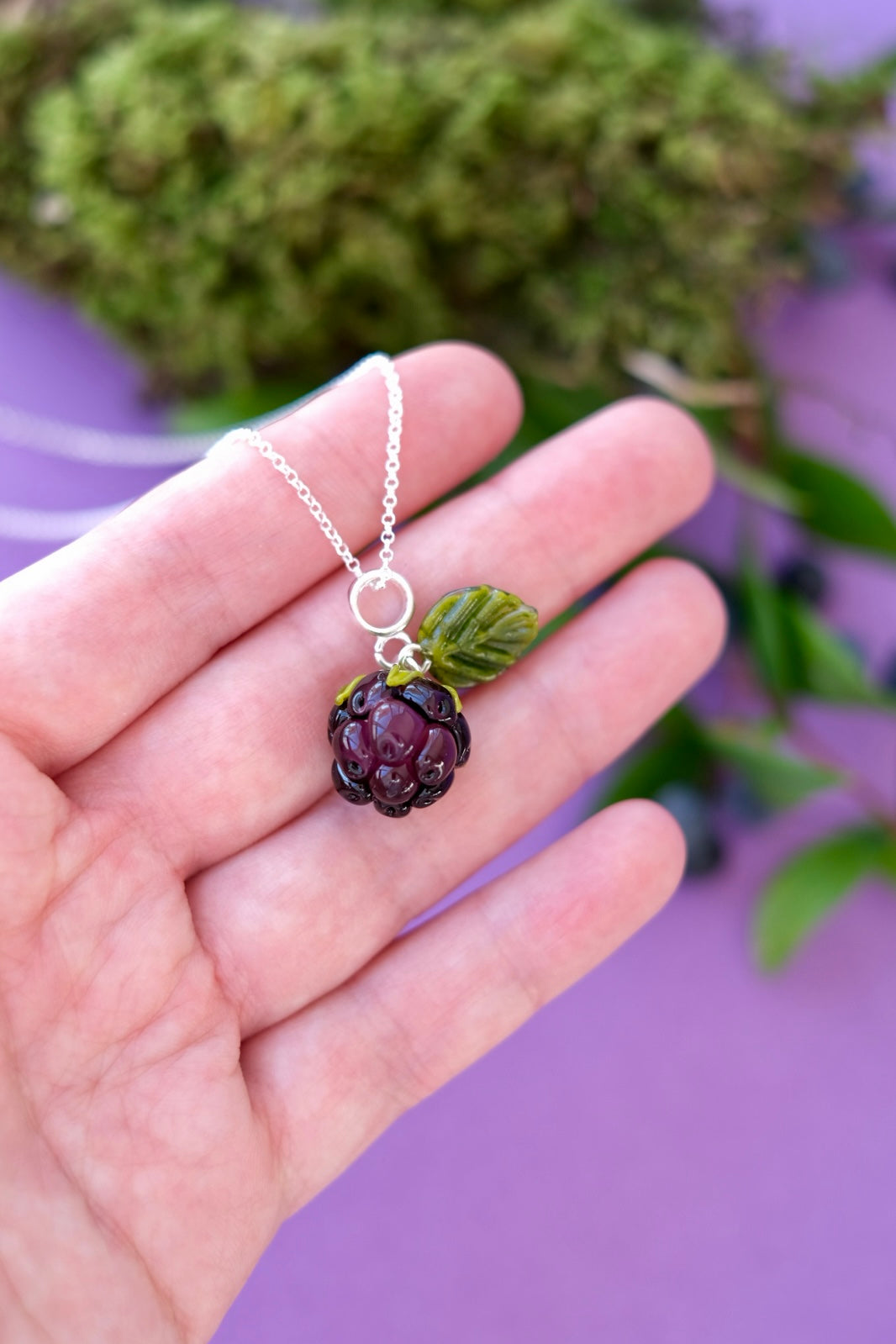 Murano glass Blackberry pendant