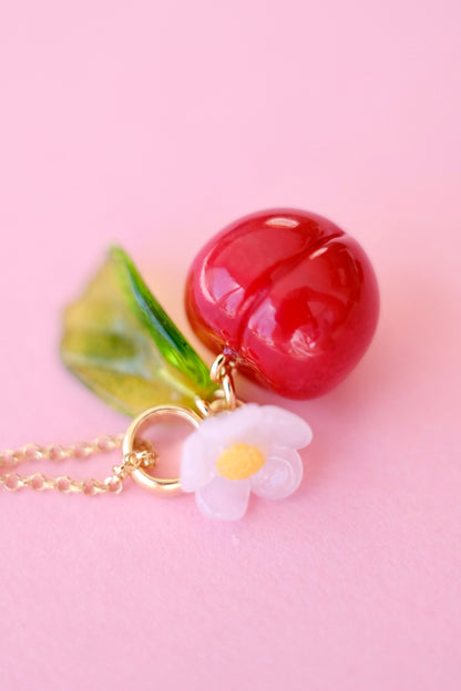 Cherry lampwork murano glass pendant *gold-plated* or *silver*