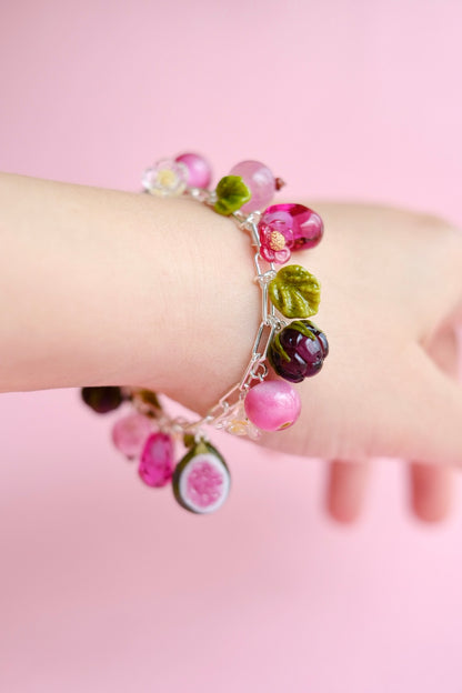 Murano glass mixed berry bracelet