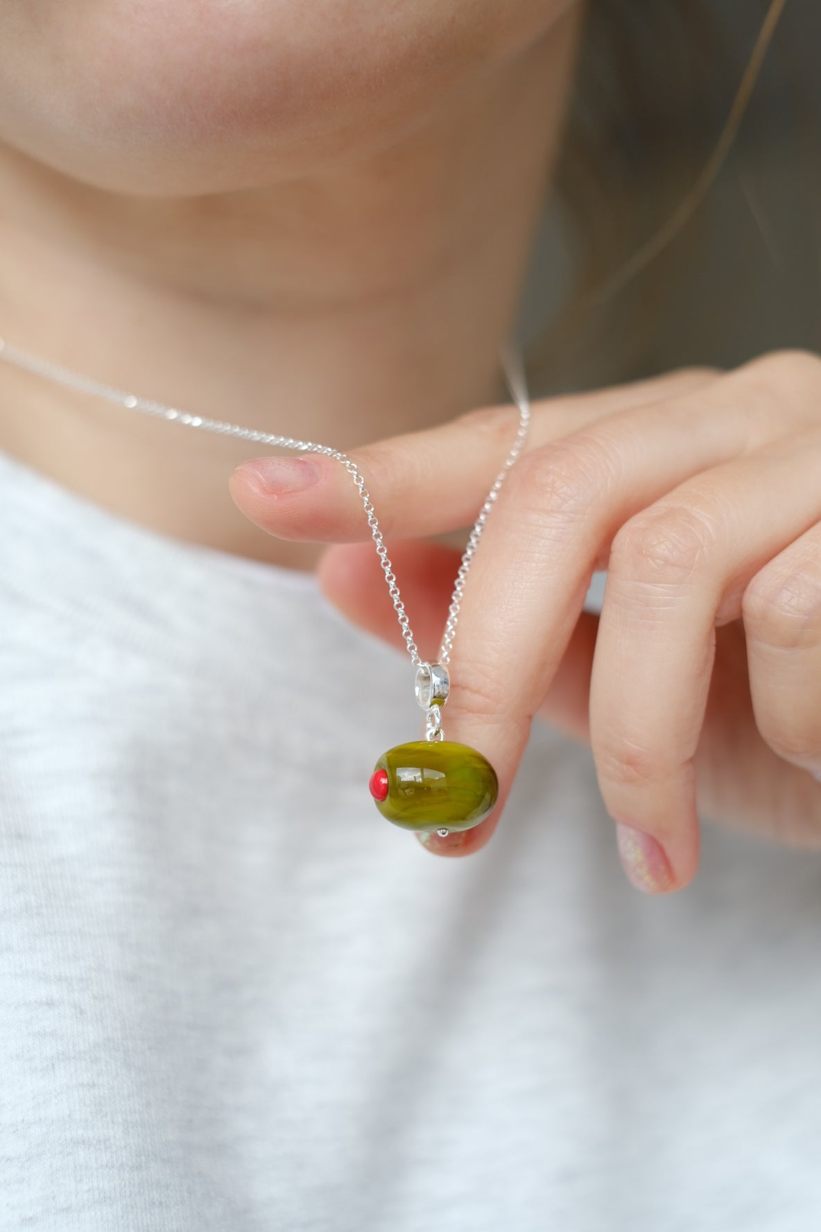 Murano glass Coctail olive pendant