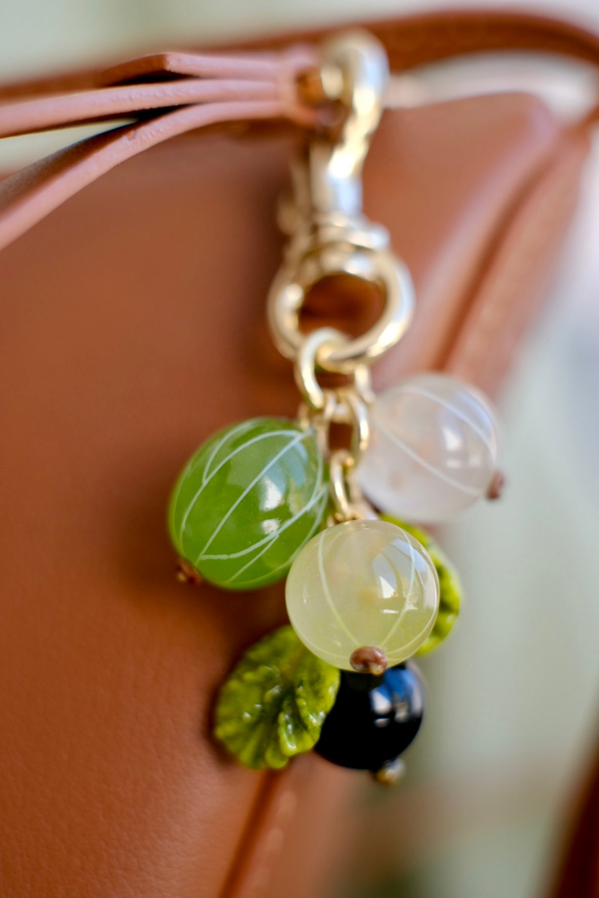 Gooseberry and currant murano glass bag charm