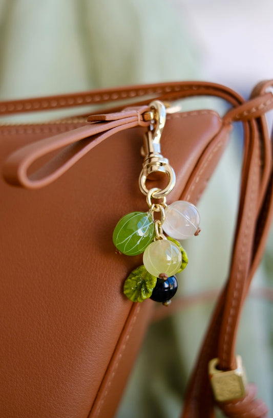 Gooseberry and currant murano glass bag charm
