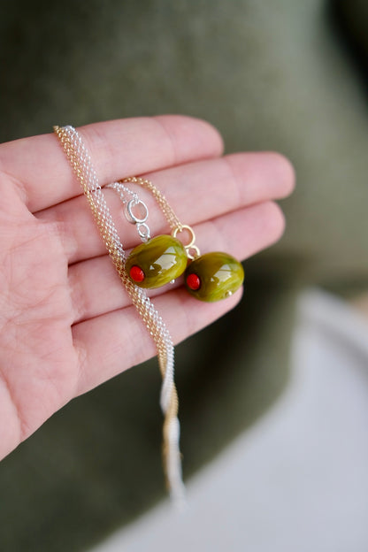 Murano glass Coctail olive pendant