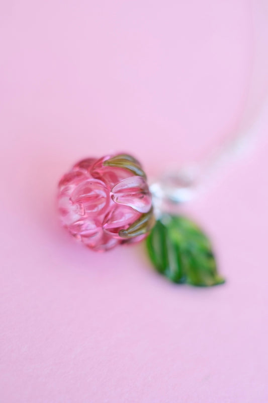 Murano glass glass pink raspberry pendant