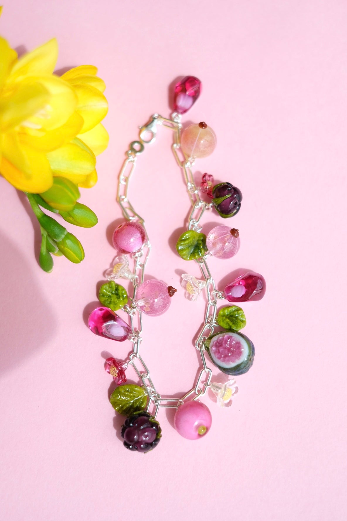 Murano glass mixed berry bracelet