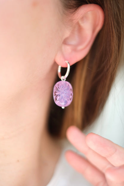 Glass candies *GOLD* hoop earrings