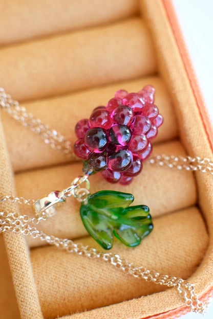 Purple grape murano glass pendant