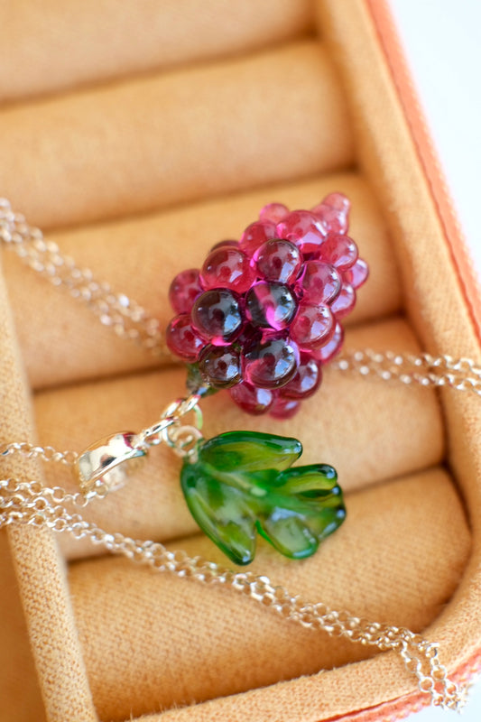 Purple grape murano glass pendant