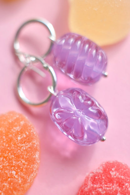 Glass candies *GOLD* hoop earrings
