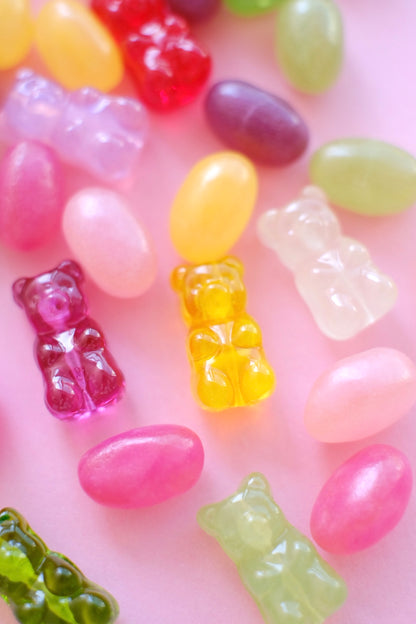 Gummy bear glass *SILVER* hoop earrings