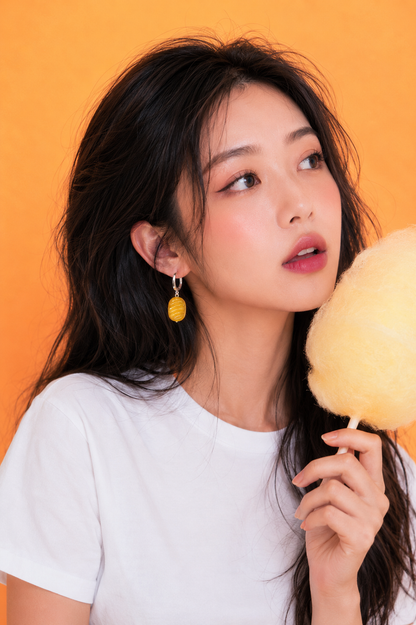 Glass candies *GOLD* hoop earrings