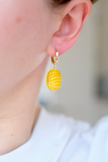 Glass candies *GOLD* hoop earrings