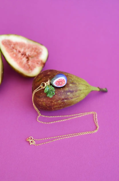 Fig fruit murano glass pendant