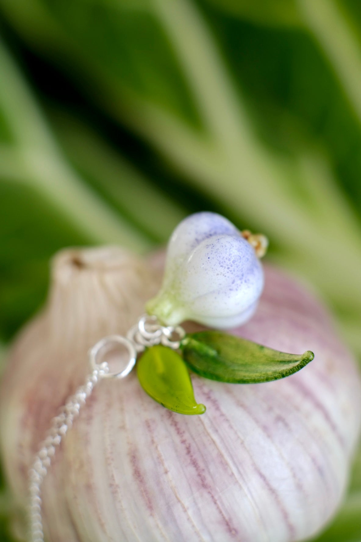Garlic murano glass pendant
