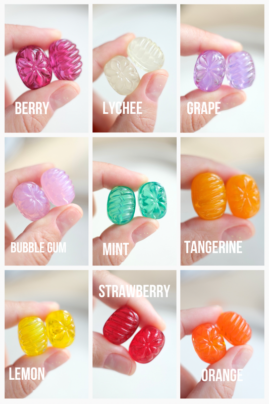 Glass candies *GOLD* hoop earrings