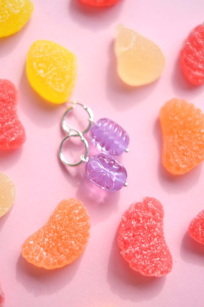 Glass candies *GOLD* hoop earrings