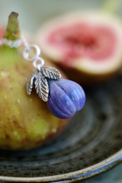 Fig fruit murano glass pendant