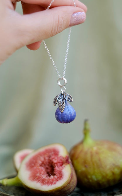 Fig fruit murano glass pendant