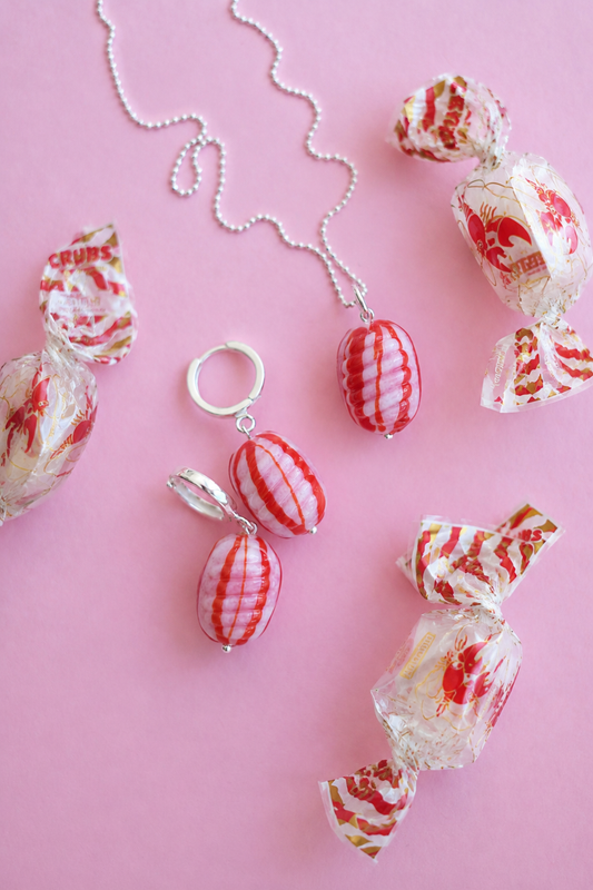 Candy Earrings – Inspired by the Iconic “Crabs” Candy | Handmade Murano Glass & Sterling Silver