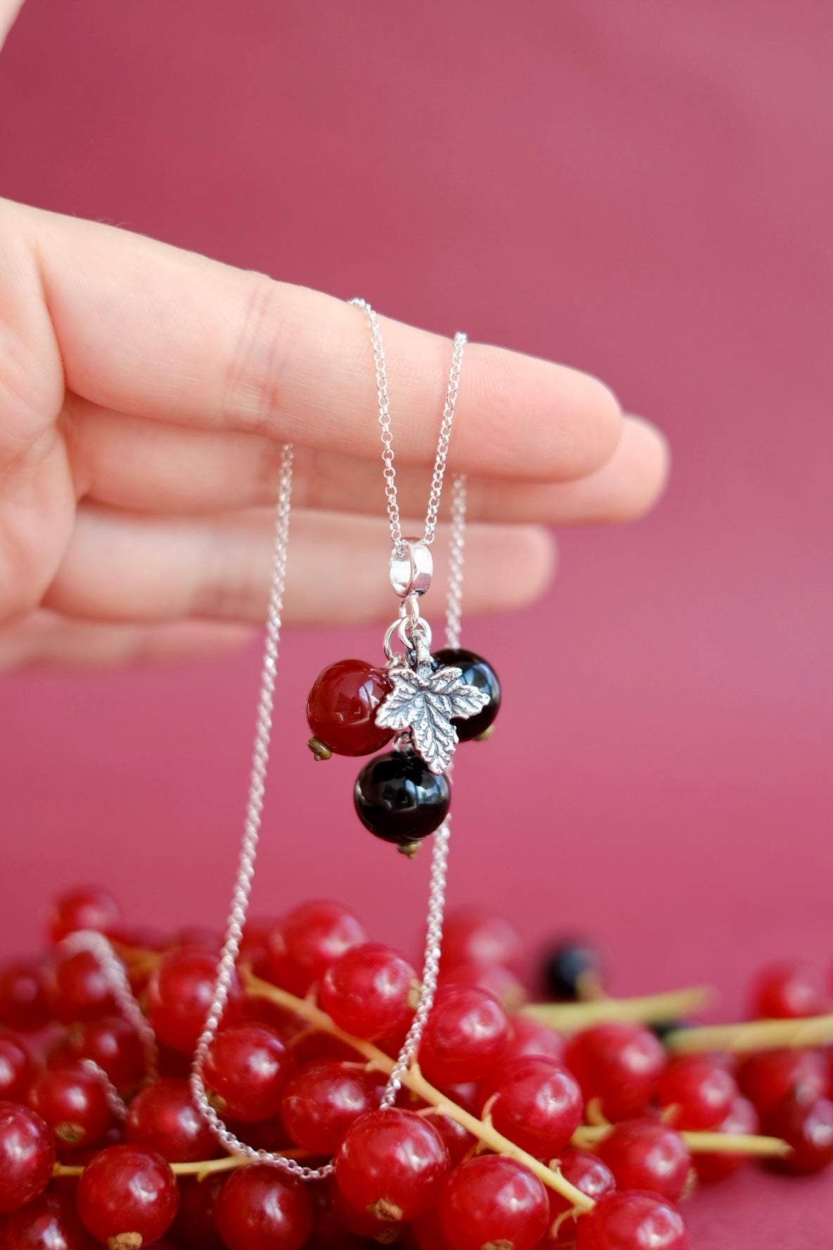 Murano glass black currant lampwork glass pendant