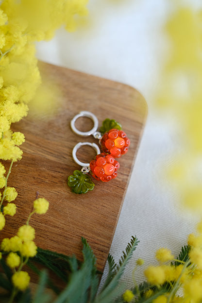 Murano glass cloudberry earrings
