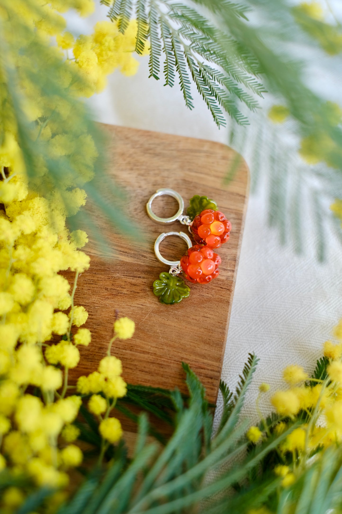 Murano glass cloudberry earrings