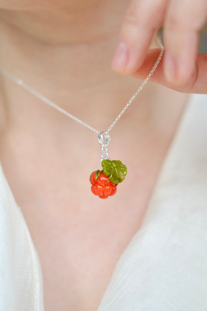 Murano glass cloudberry pendant