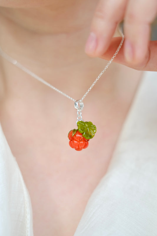 Murano glass cloudberry pendant