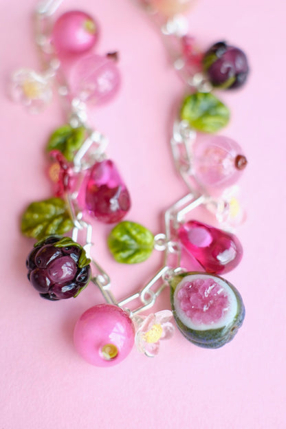 Murano glass mixed berry bracelet