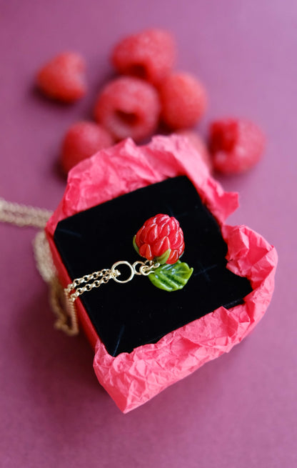 Murano glass glass raspberry pendant