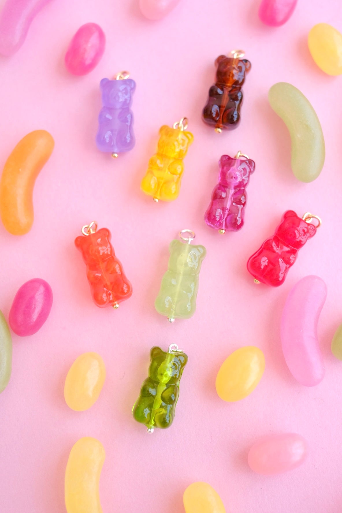 Gummy bear glass *GOLD* hoop earrings