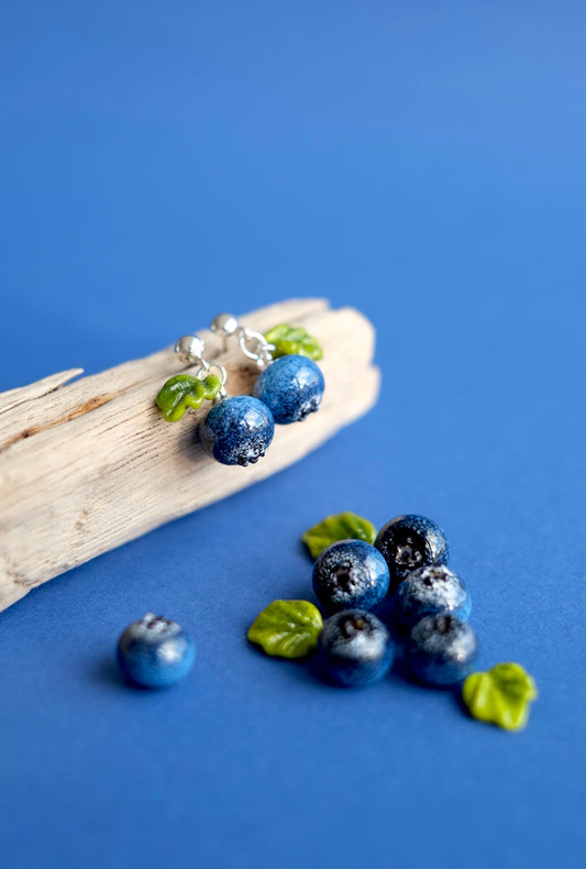 Blueberry glass stud earrings