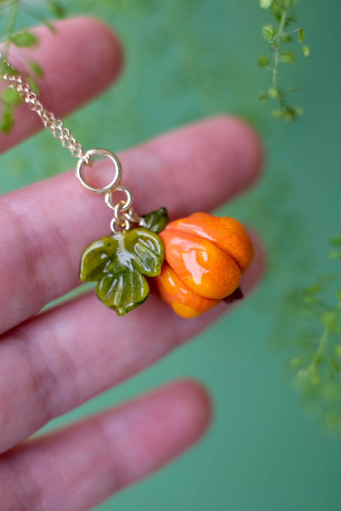 Murano glass pumpkin pendants