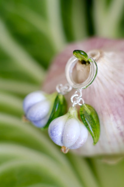 Garlic murano glass hoop earrings