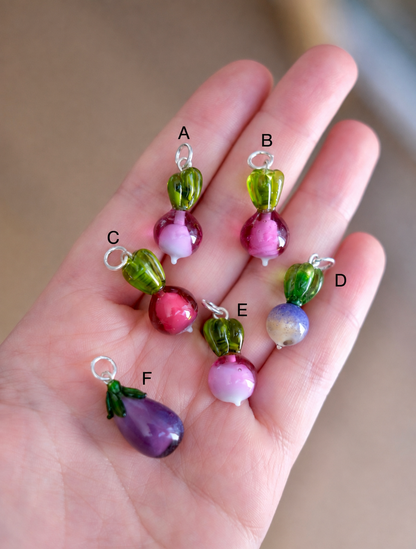 Glass vegetable pendants